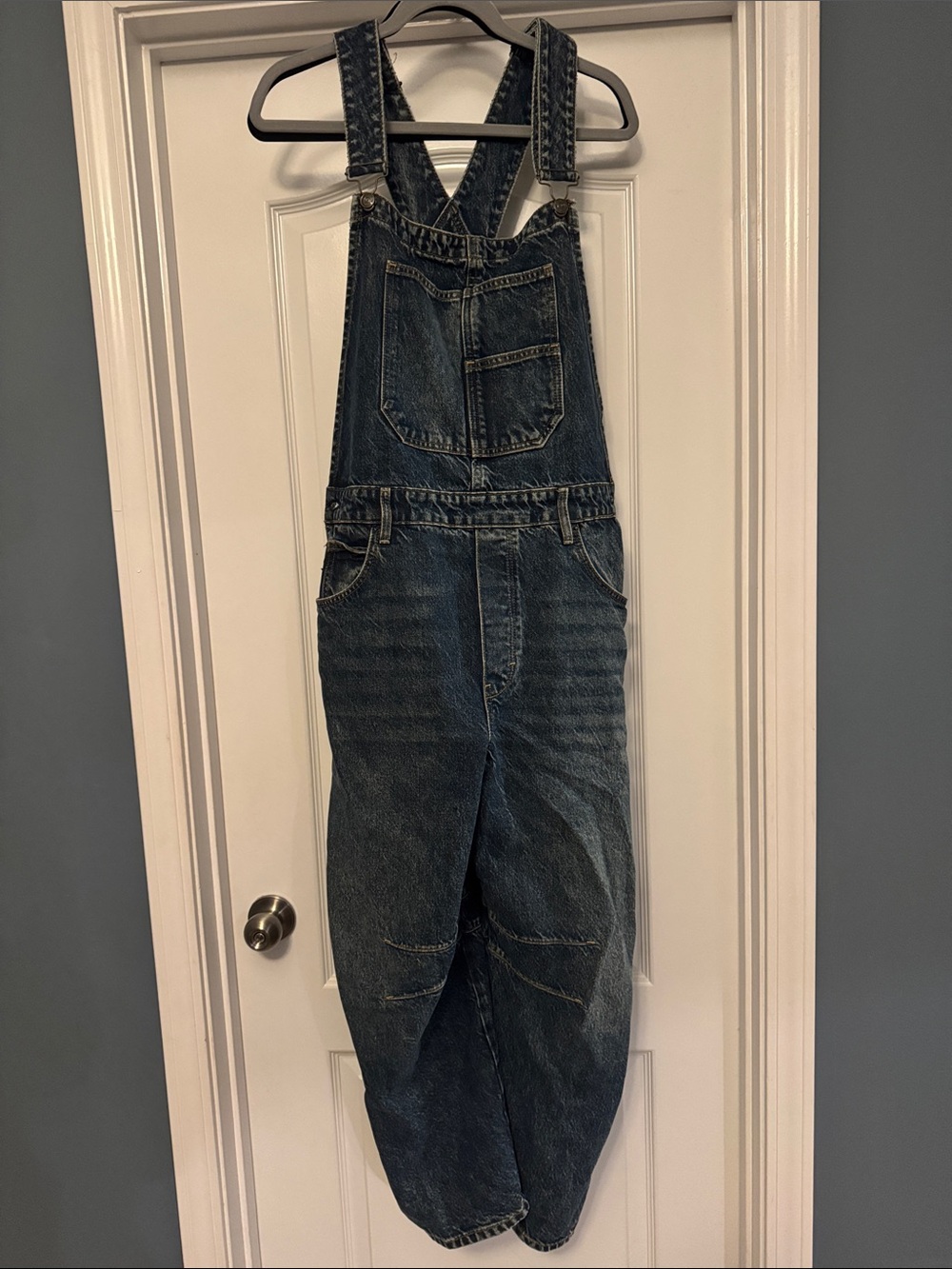 We The Free Dark Blue Denim Overalls